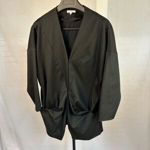 Lisa Qu Structural Pleated Tucked Blazer 4